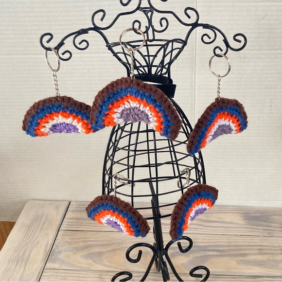 Keychain Rainbow Crochet Pride Charm 3.5 x 2.5 inches - Picture 5 of 10